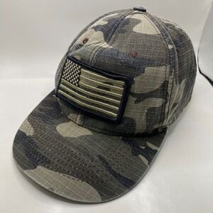 USA Unbranded Camo American Flag Tactical Hat Mens OSFM Green Ripstop Baseball